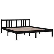 Estructura de cama sin colchón madera maciza negro 160x200 cm - Vetonek