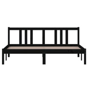 Estructura de cama sin colchón madera maciza negro 160x200 cm - Vetonek