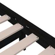 Estructura de cama sin colchón madera maciza negro 160x200 cm - Vetonek
