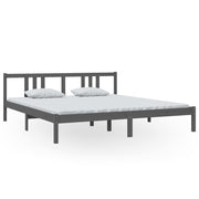 Vetonek Estructura de cama sin colchón madera maciza gris 180x200 cm