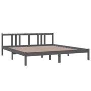 Estructura de cama sin colchón madera maciza gris 180x200 cm v8465 - Vetonek