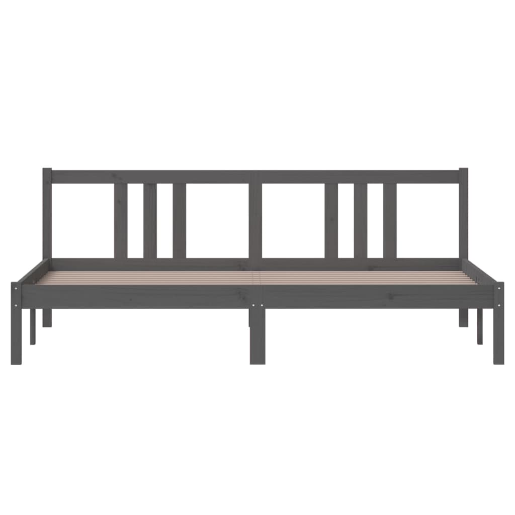 Estructura de cama sin colchón madera maciza gris 180x200 cm v8465 - Vetonek