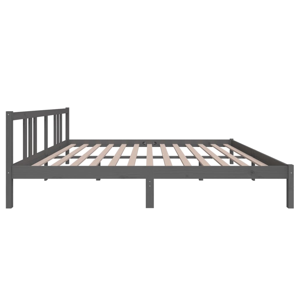 Estructura de cama sin colchón madera maciza gris 180x200 cm v8465 - Vetonek