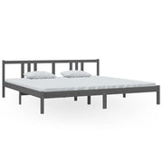 Vetonek Estructura de cama sin colchón madera maciza gris 200x200 cm