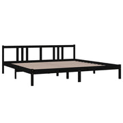 Estructura de cama sin colchón madera maciza negro 200x200 cm v8533 - Vetonek