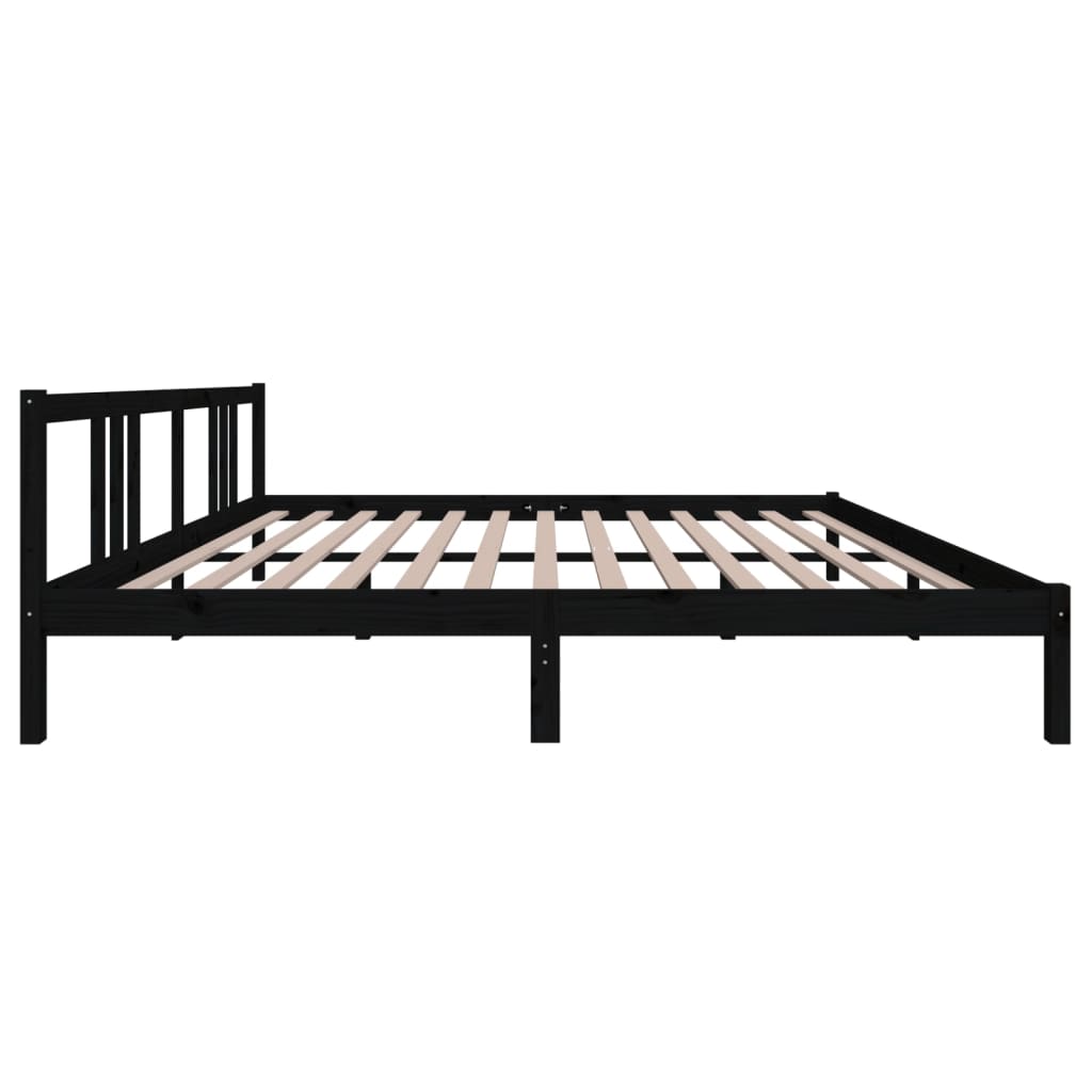 Estructura de cama sin colchón madera maciza negro 200x200 cm v8533 - Vetonek