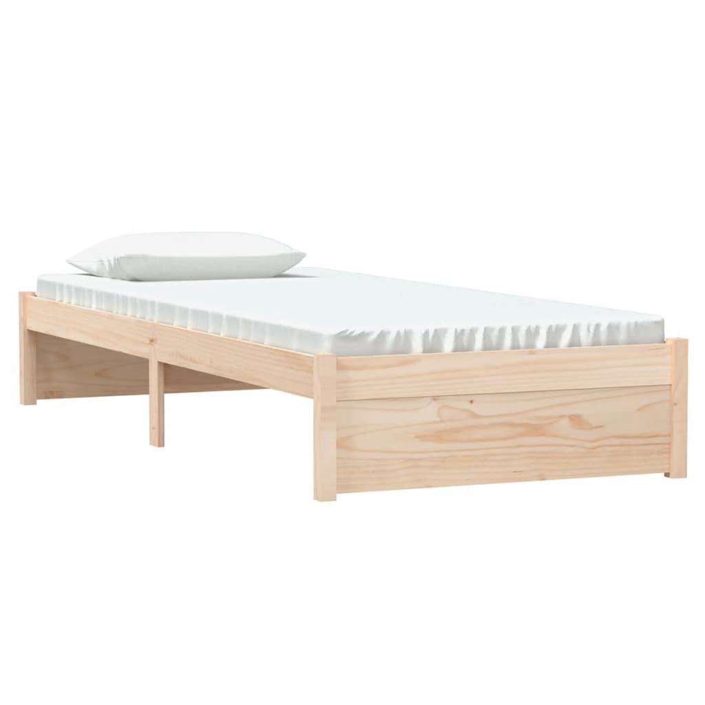 Estructura cama individual sin colchón madera maciza 75x190 cm