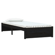 Estructura de cama sin colchón madera maciza negro 75x190 cm - Vetonek