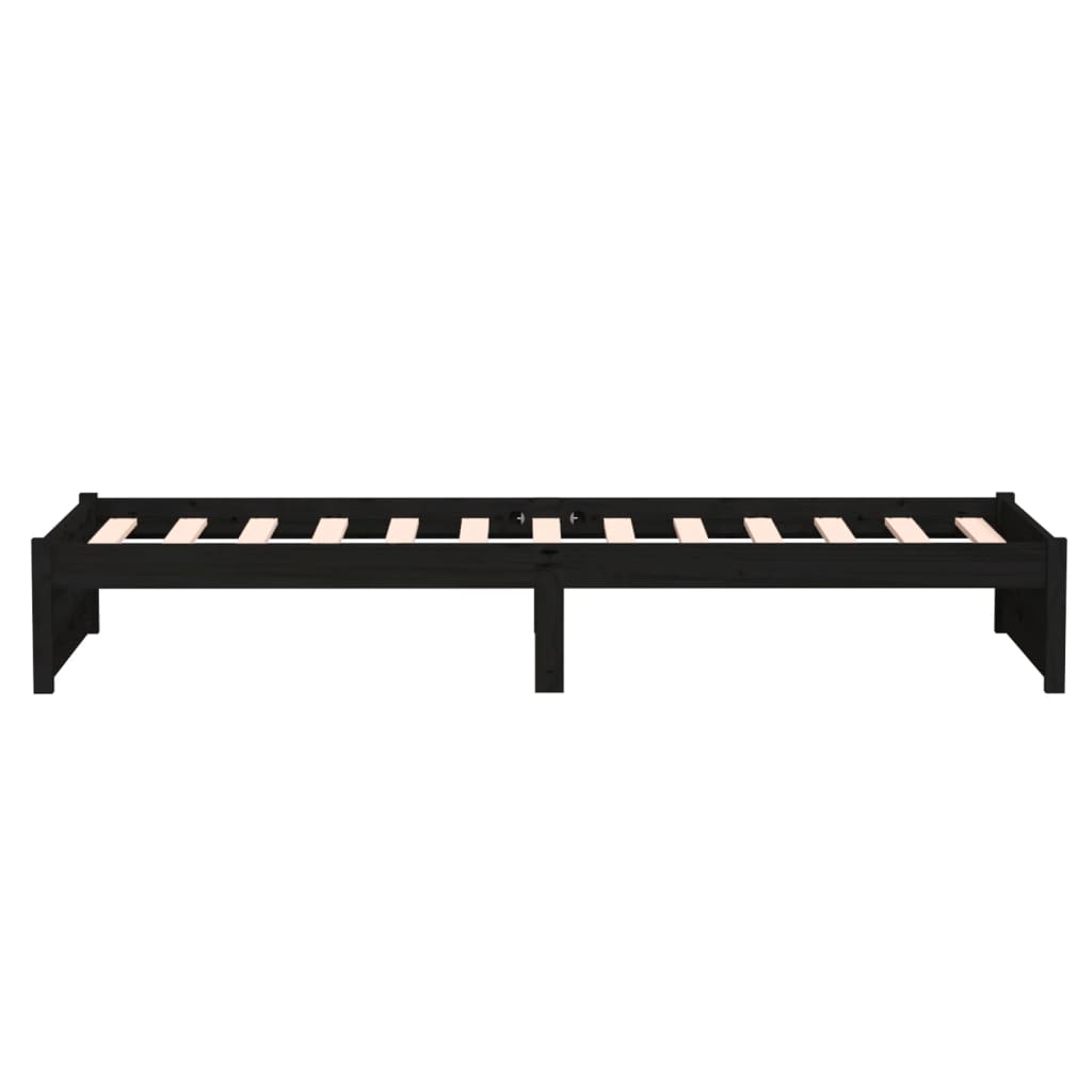 Estructura de cama sin colchón madera maciza negro 75x190 cm - Vetonek