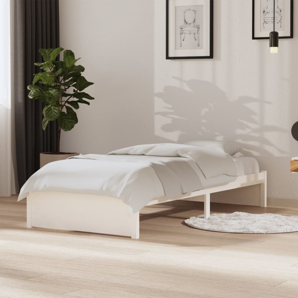 Vetonek Estructura cama individual sin colchón madera blanco 90x190 cm