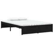 Estructura de cama sin colchón madera maciza negro 120x190 cm - Vetonek