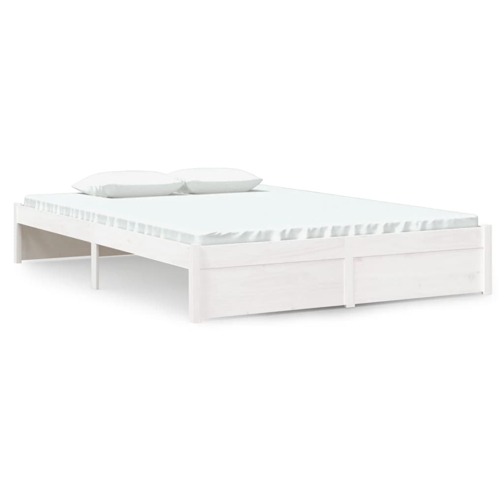 Estructura de cama sin colchón madera maciza blanco 140x190 cm vidaXL