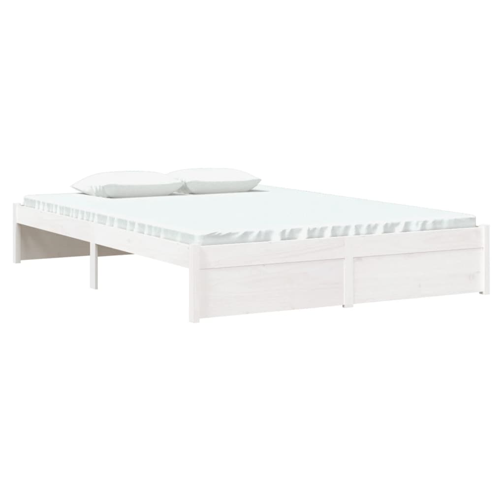 Estructura de cama sin colchón madera maciza blanco 140x190 cm vidaXL