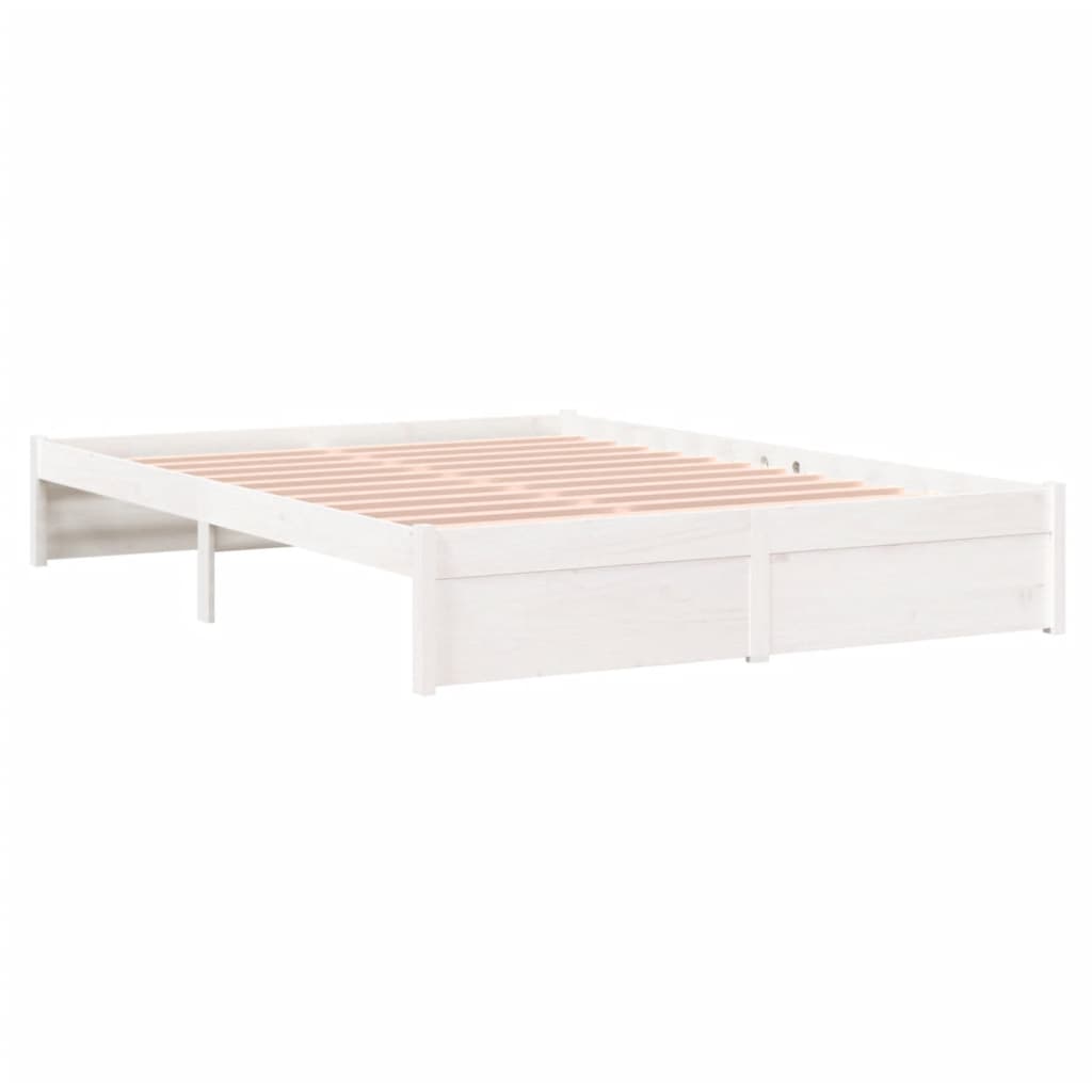 Estructura de cama sin colchón madera maciza blanco 140x190 cm vidaXL