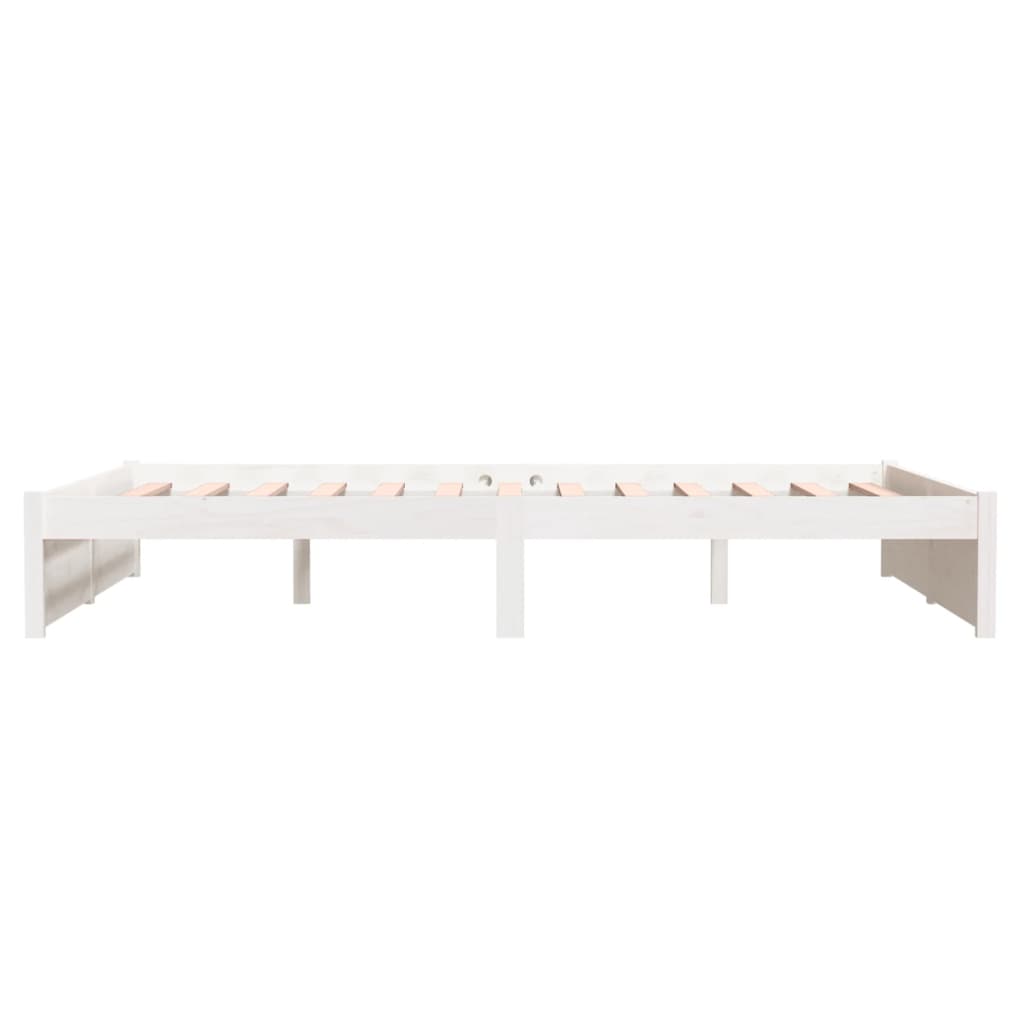 Estructura de cama sin colchón madera maciza blanco 140x190 cm vidaXL