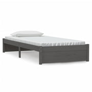Vetonek Estructura de cama sin colchón madera maciza gris 90x200 cm