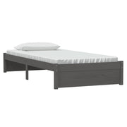 Estructura de cama sin colchón madera maciza gris 90x200 cm v8816 - Vetonek