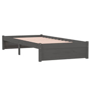 Estructura de cama sin colchón madera maciza gris 90x200 cm v8816 - Vetonek