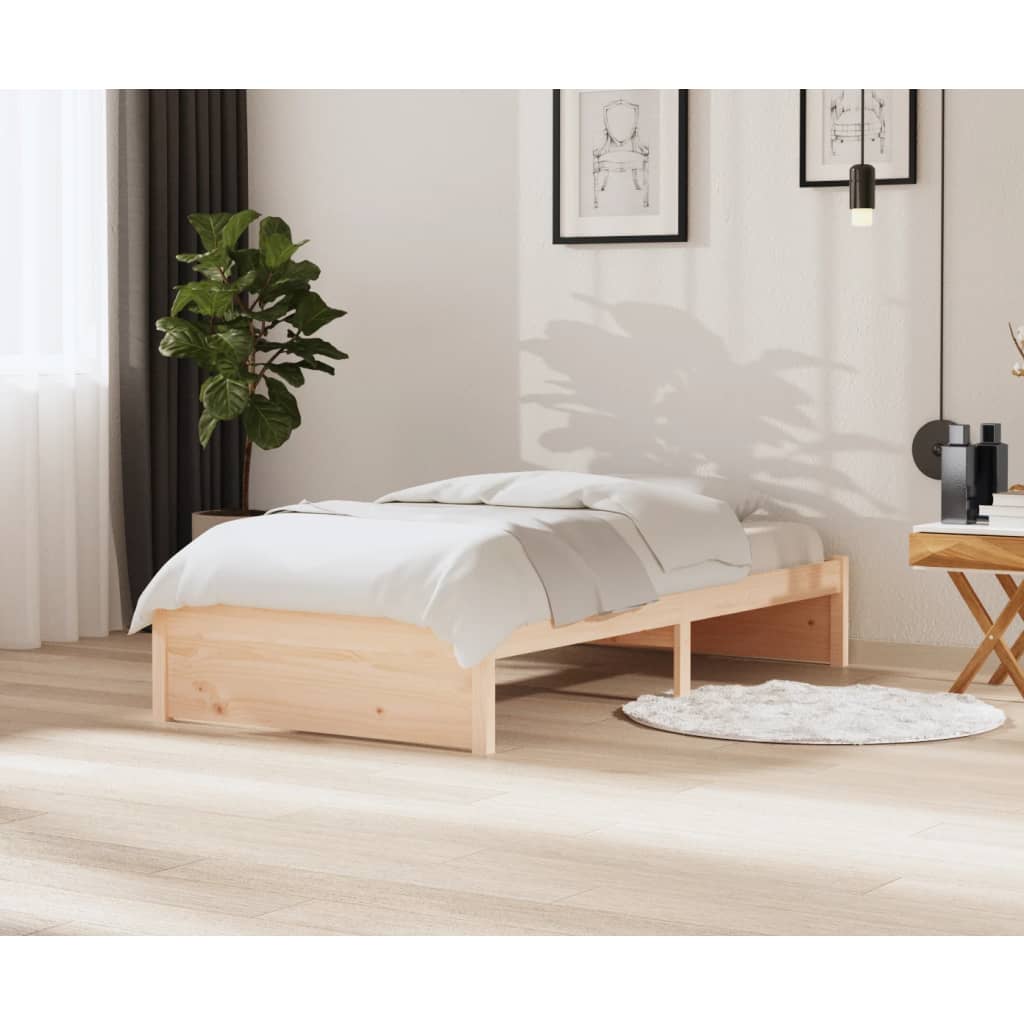 Vetonek Estructura de cama sin colchón madera maciza 100x200 cm