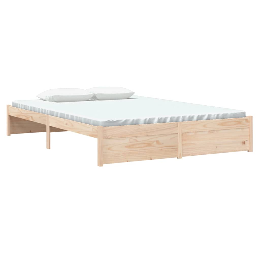 Estructura de cama sin colchón madera maciza 140x200 cm