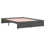 Estructura de cama sin colchón madera maciza gris 140x200 cm v8960 - Vetonek