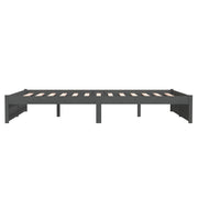 Estructura de cama sin colchón madera maciza gris 140x200 cm v8960 - Vetonek