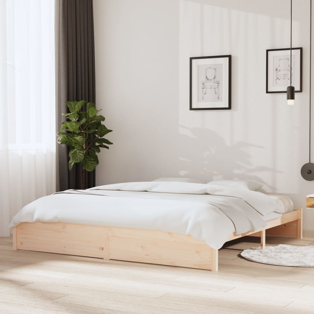 Vetonek Estructura de cama sin colchón madera maciza 200x200 cm