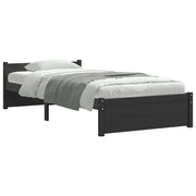 Estructura de cama sin colchón madera maciza negro 75x190 cm - Vetonek