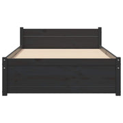 Estructura de cama sin colchón madera maciza negro 75x190 cm - Vetonek