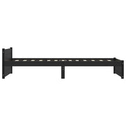 Estructura de cama sin colchón madera maciza negro 75x190 cm - Vetonek