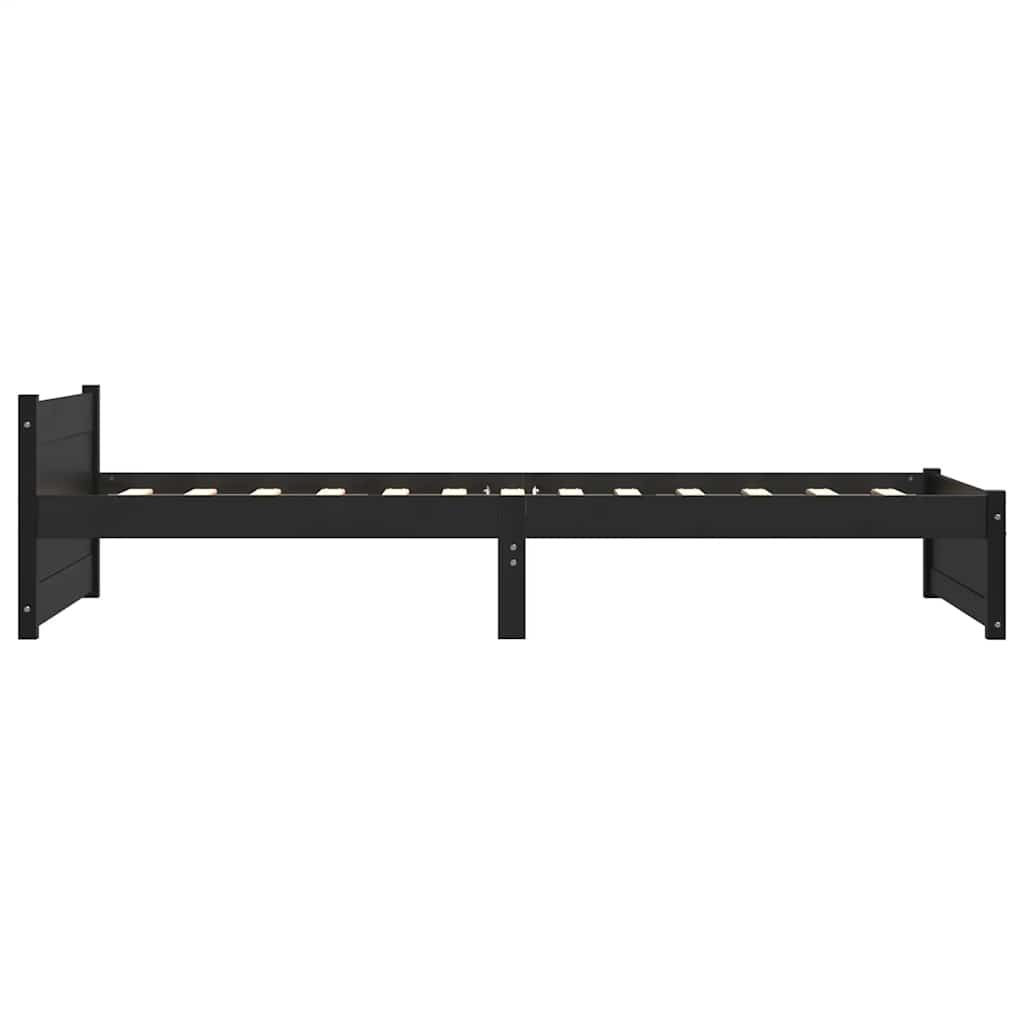 Estructura de cama sin colchón madera maciza negro 75x190 cm - Vetonek