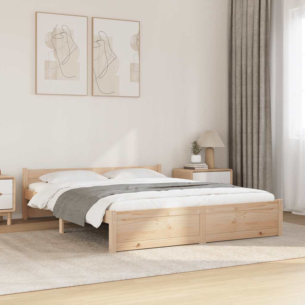 Estructura de cama sin colchón madera maciza 140x190 cm V9691 Vetonek