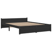 Estructura de cama sin colchón madera maciza negro 140x190 cm v9738 - Vetonek
