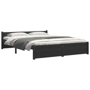 Estructura de cama sin colchón madera maciza negro 140x190 cm v9738 - Vetonek