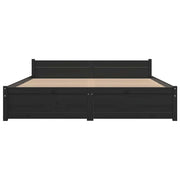 Estructura de cama sin colchón madera maciza negro 140x190 cm v9738 - Vetonek