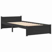 Estructura de cama sin colchón madera maciza negro 90x200 cm v9783 - Vetonek