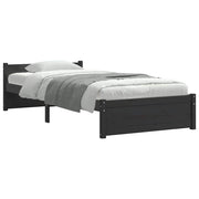 Estructura de cama sin colchón madera maciza negro 90x200 cm v9783 - Vetonek