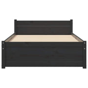 Estructura de cama sin colchón madera maciza negro 90x200 cm v9783 - Vetonek