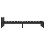Estructura de cama sin colchón madera maciza negro 90x200 cm v9783 - Vetonek