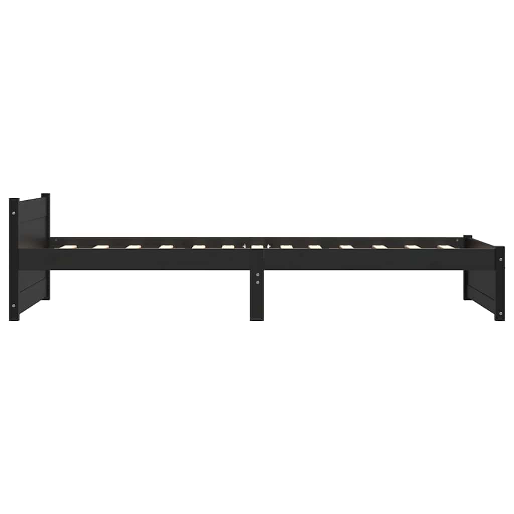 Estructura de cama sin colchón madera maciza negro 90x200 cm v9783 - Vetonek
