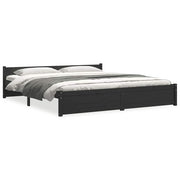 Vetonek Estructura de cama sin colchón madera maciza negro 180x200 cm