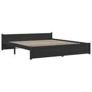 Estructura de cama sin colchón madera maciza negro 180x200 cm v0082 - Vetonek
