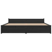 Estructura de cama sin colchón madera maciza negro 180x200 cm v0082 - Vetonek