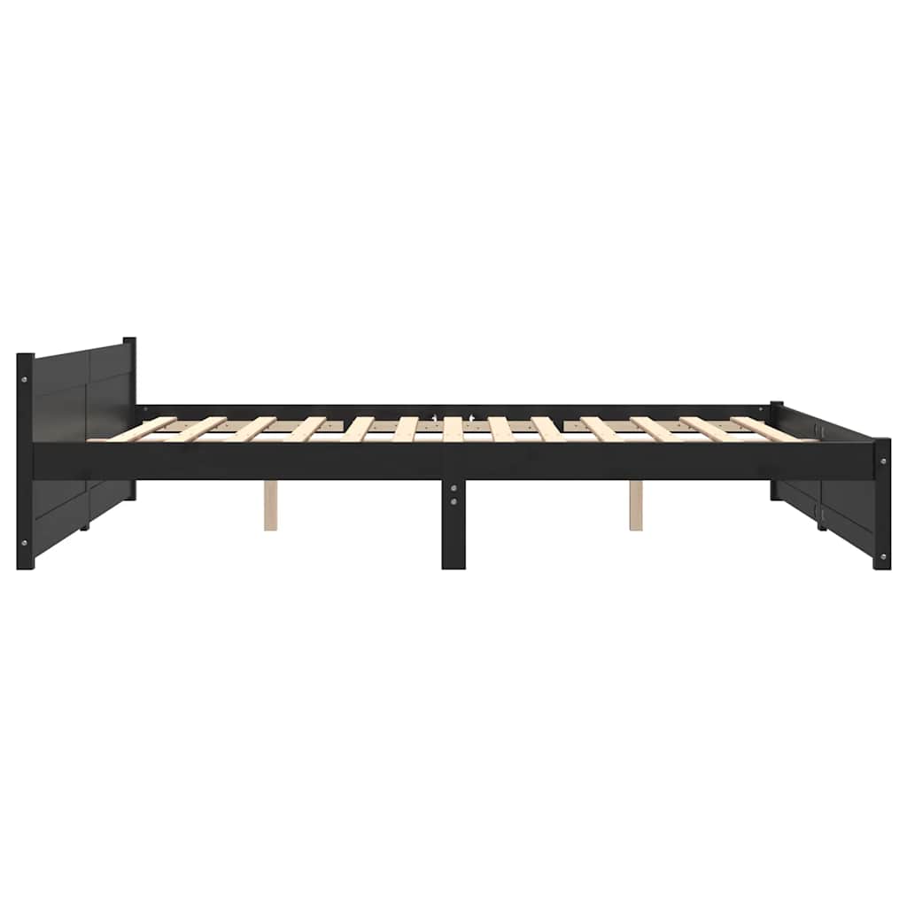 Estructura de cama sin colchón madera maciza negro 180x200 cm v0082 - Vetonek