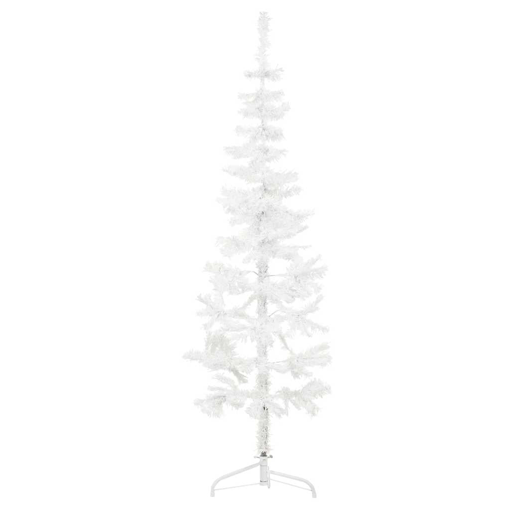 Vetonek Medio árbol de Navidad artificial con soporte blanco 120 cm