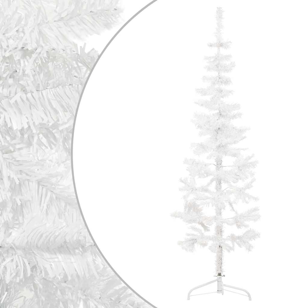 Half artificial Christmas tree with 180 cm white support