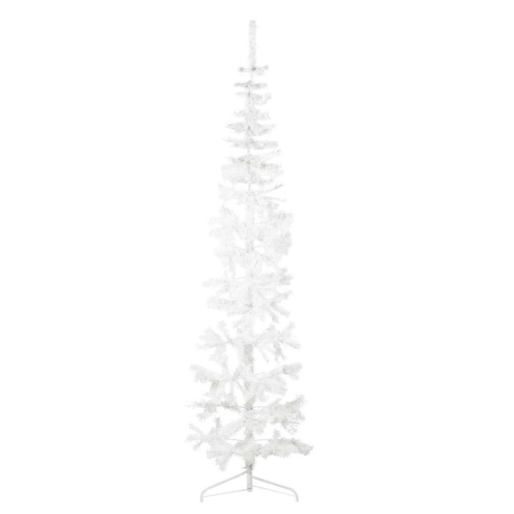 Vetonek Medio árbol de Navidad artificial con soporte blanco 210 cm