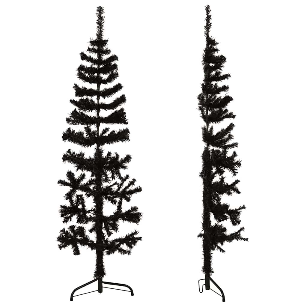 Mi-temps arbre de Noël artificiel avec support noir 120 cm