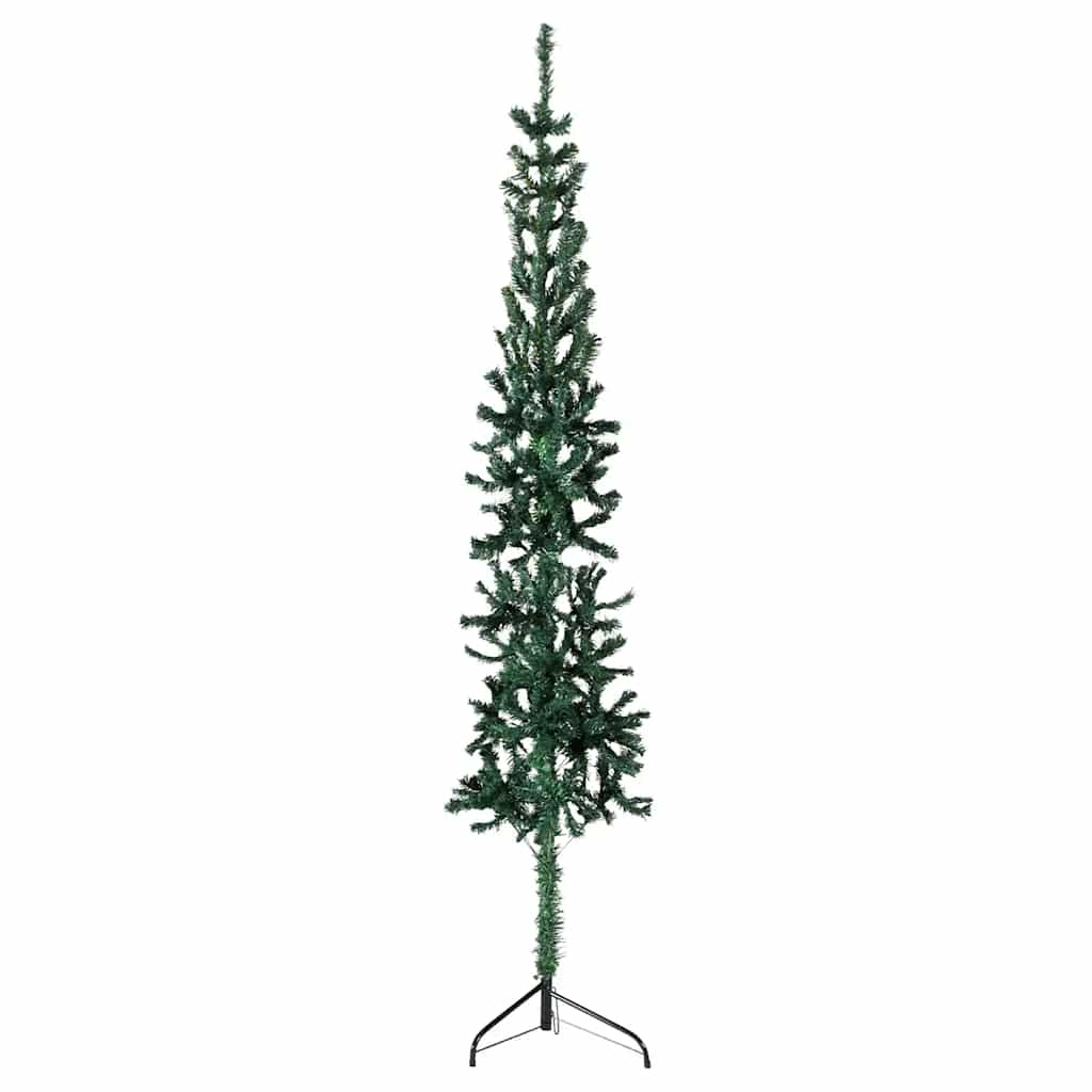 Vetonek Medio árbol de Navidad artificial con soporte verde 210 cm