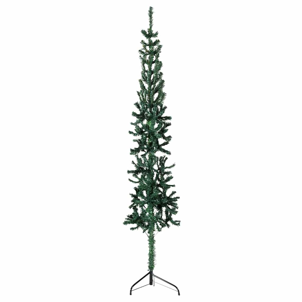 Vetonek Medio árbol de Navidad artificial con soporte verde 240 cm